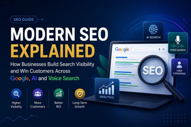 Modern SEO Explained — How Businesses Build Search Visibility and Win Customers Across Google, AI and Voice Search